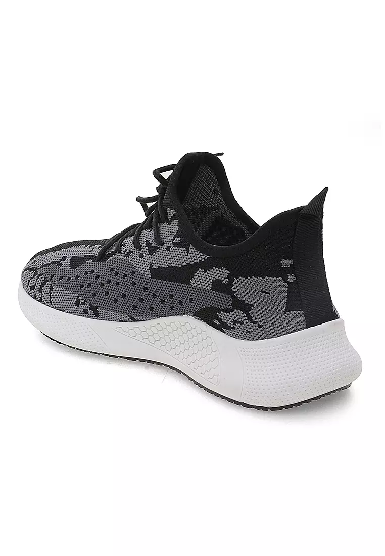 Chayton Sepatu Olahraga Pria Sneakers Abstract Motive Casual Sport Shoes Material Flyknit Mesh ORIGINAL - Black