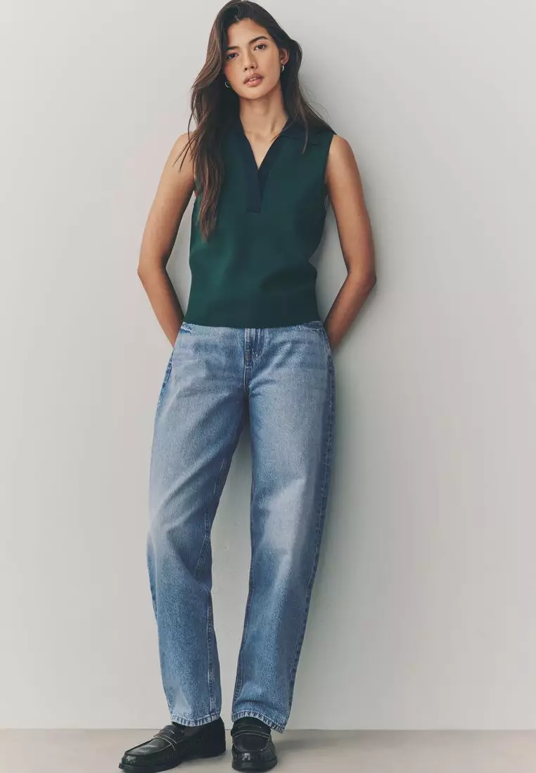 100% Cotton Barrel Leg Jeans