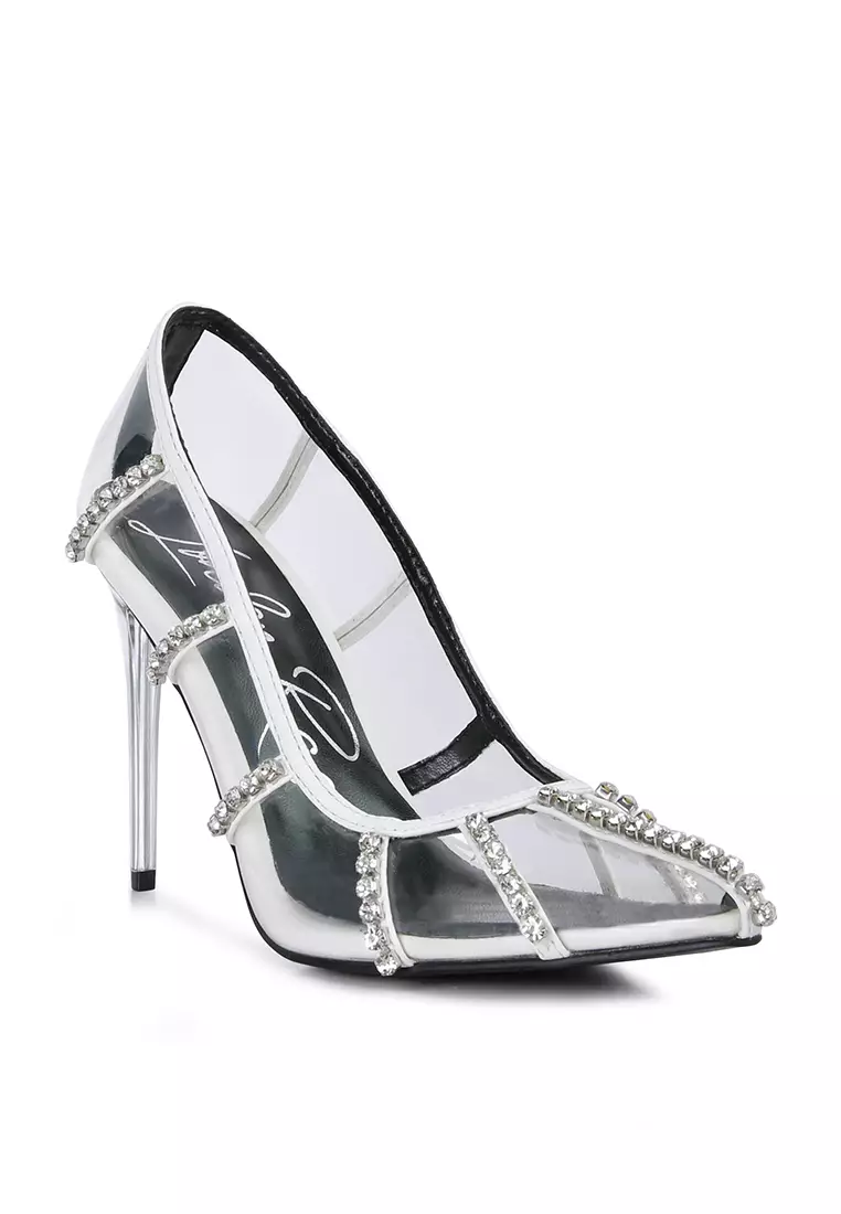 White and clear pumps cheap