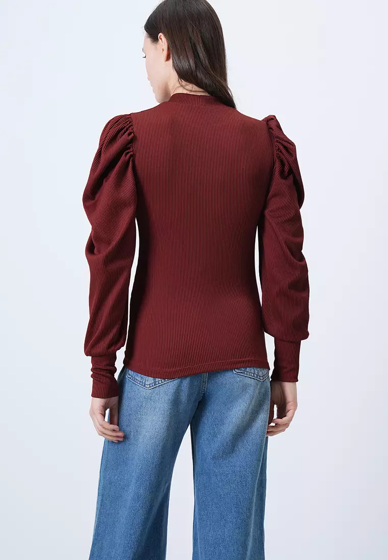 Long Puff Sleeves Top