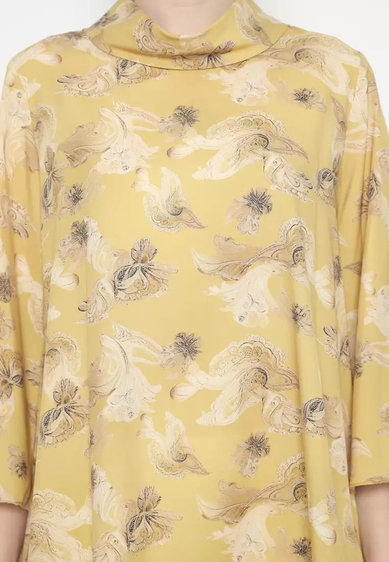 Blouse Draffery Paisley Motif Soft Yellow By Brilliant Girl Warna KUNING
