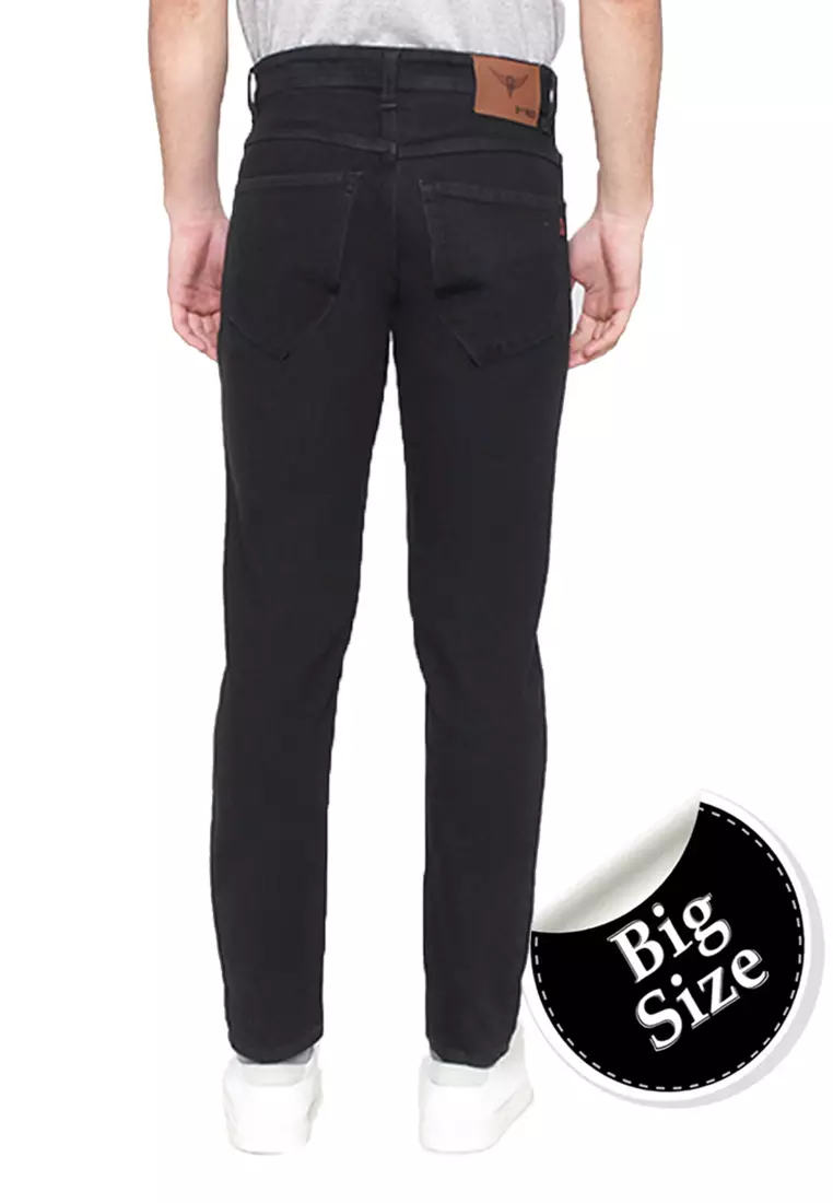 Jeans Slim Fit Big Size Melar Hitam 133206BIG