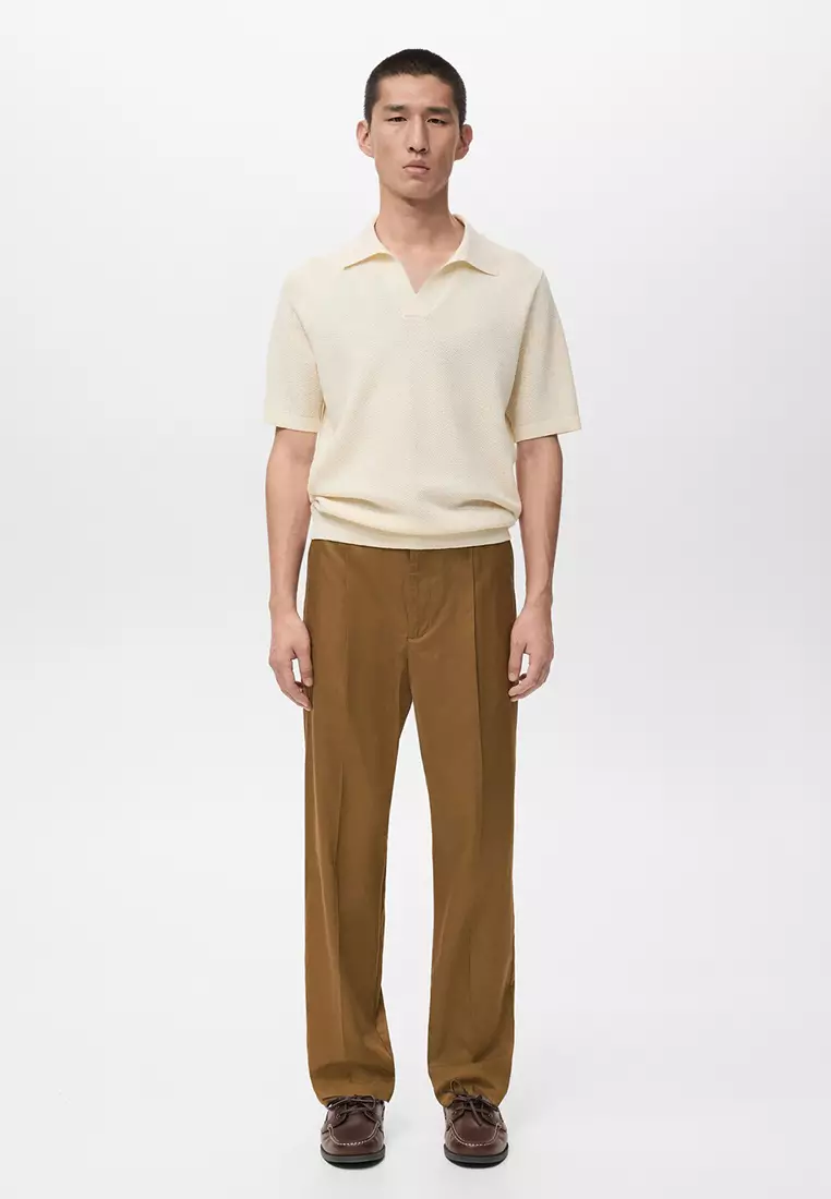 Short-Sleeve Knitted Polo Shirt