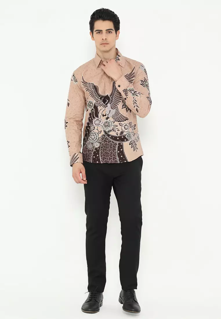 Kemeja Batik Pria Slimfit Jayanasa - Peach
