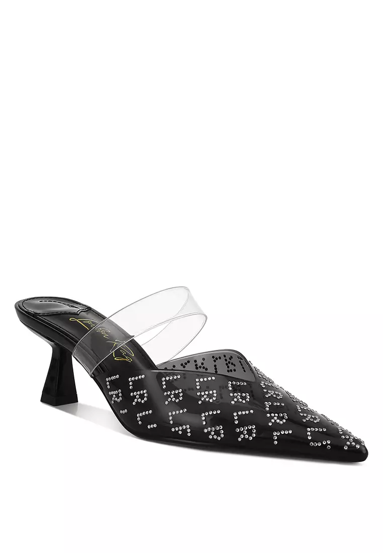 Pointed Toe Kitten Heels in Black