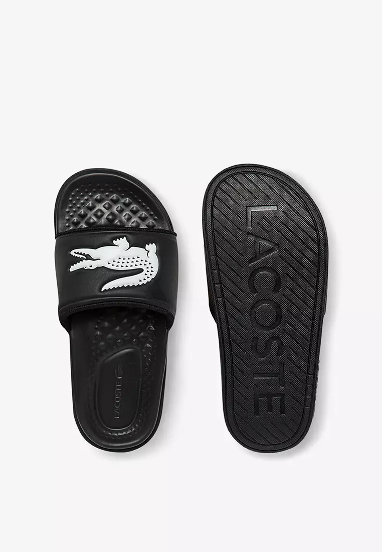 Lacoste frasier clearance deluxe slides white