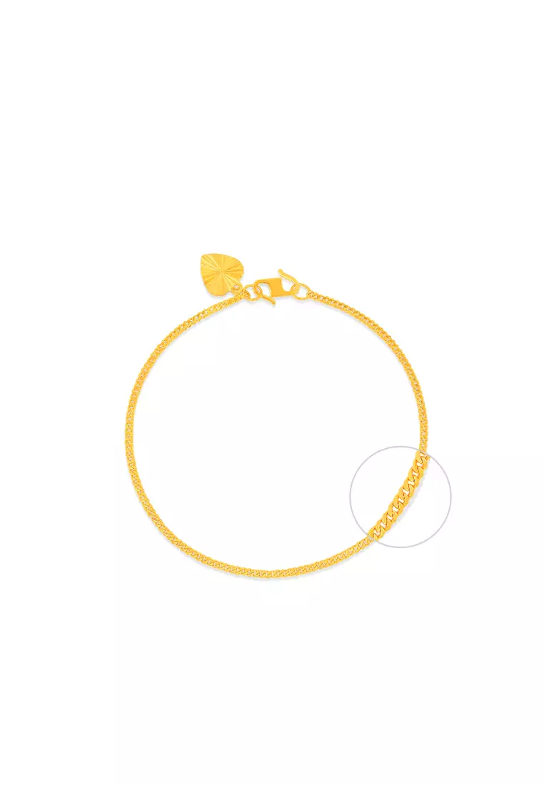 375/9K Gold Machine Curb Chain Bracelet T002 (1.50MM)