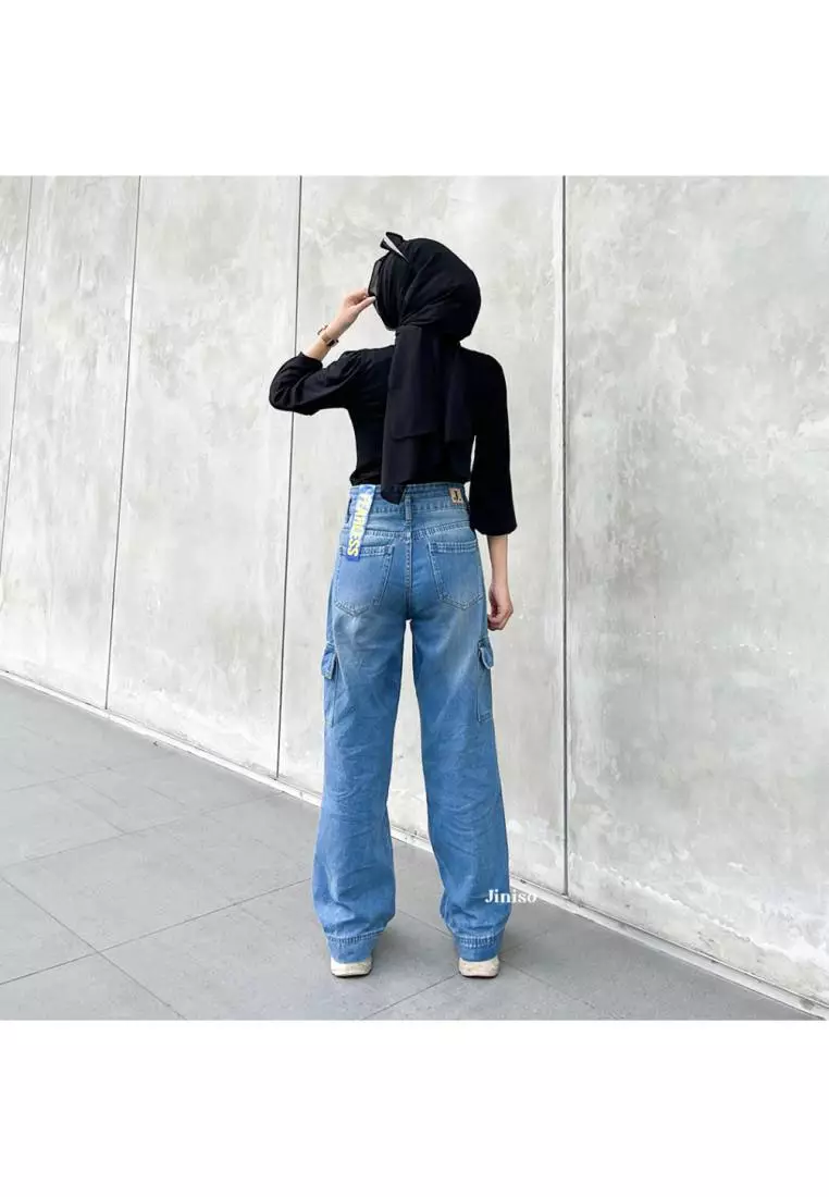 Highwaist Cargo Loose Jeans 461 FEARLESS