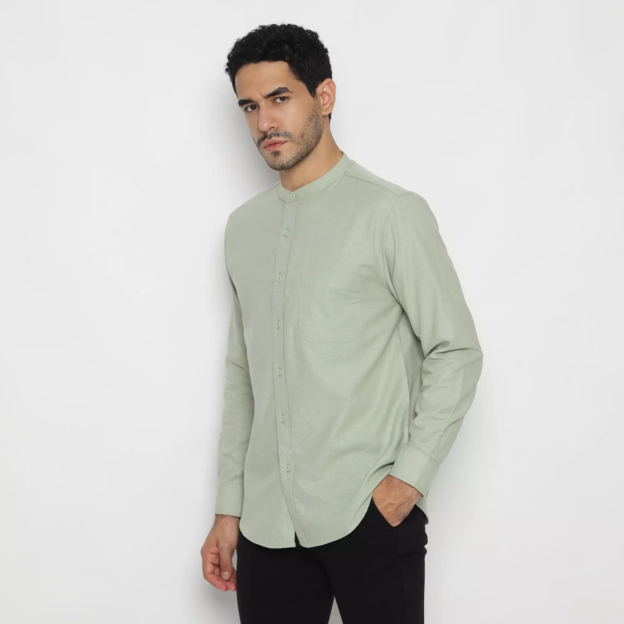 Platini Kemeja Pria Koko Shanghai Lengan Panjang Katun Oxford 22042