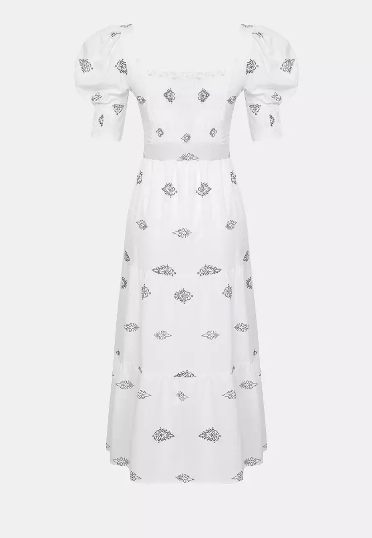 Square Neck Belted Dress
