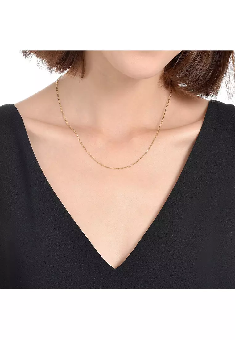 916/22K Gold Polo Chain Necklace R018 (1.10MM, 44CM)