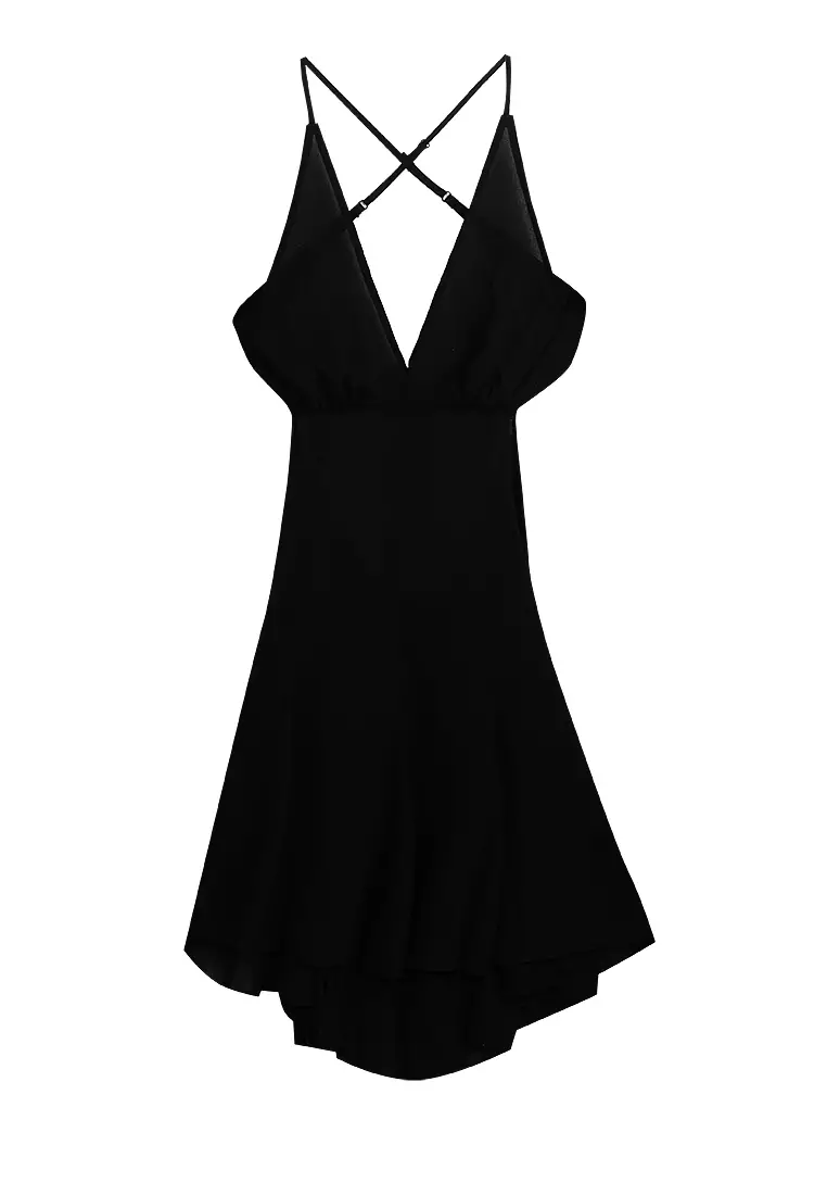 Buy ASOS Design Strappy Mini Dress With Godet Skirt Online | ZALORA Malaysia