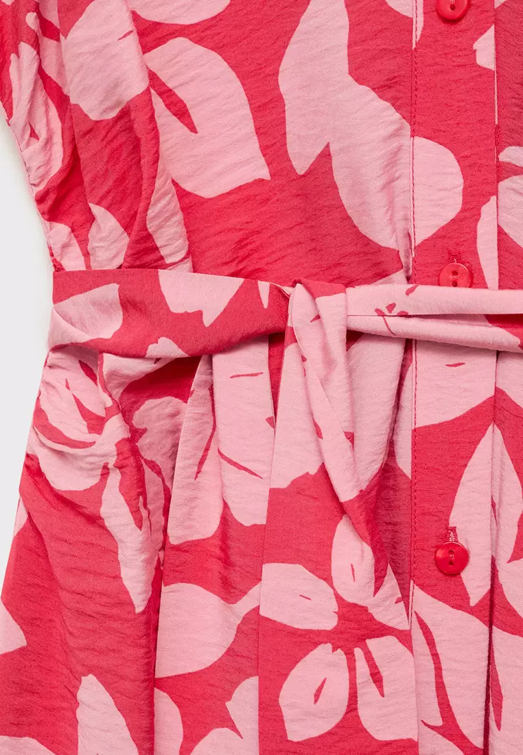 Floral-Print Shirt-Style Dress