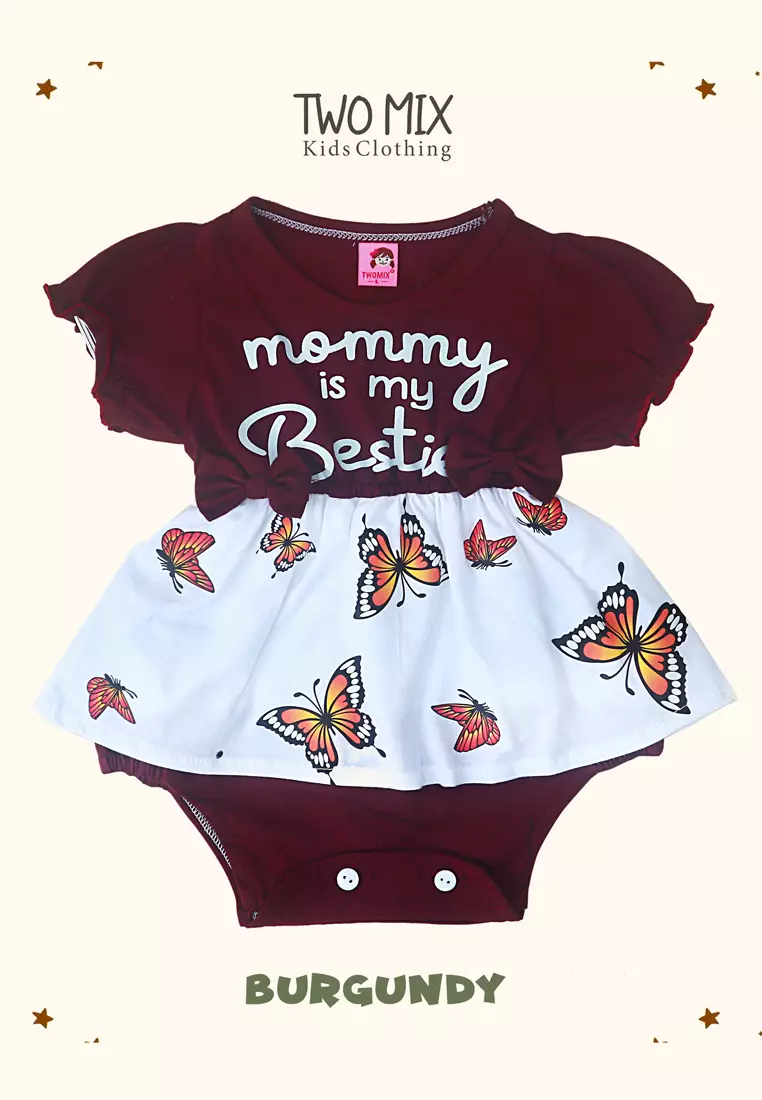 Two Mix - Jumper Bayi Perempuan Newborn 0-12 Bulan 4353 Burgundy