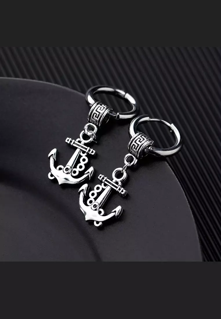 Mens anchor clearance earrings