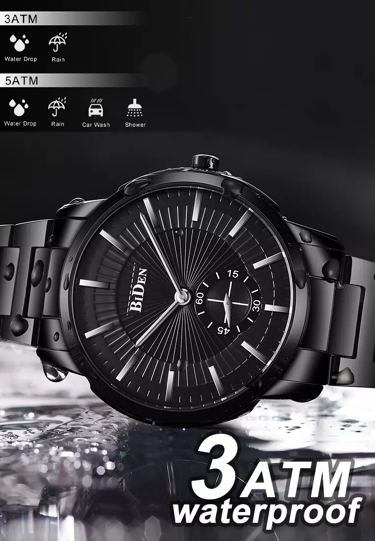 Jam Tangan Pria Bisnis Display Kuarsa 3ATM Anti Air Tali Stainless Steel Jam Tangan Cowok