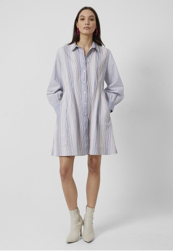 French Connection multi Eslem Cotton Oxford Mixed Stripe Shirt Dress 50B41AACDDBF11GS_1