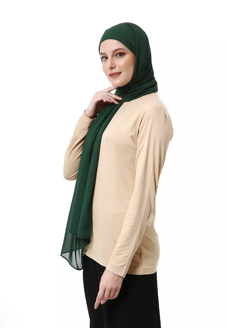 Zhalika Phasmina Motif Polos High Premium Quality - Emerald