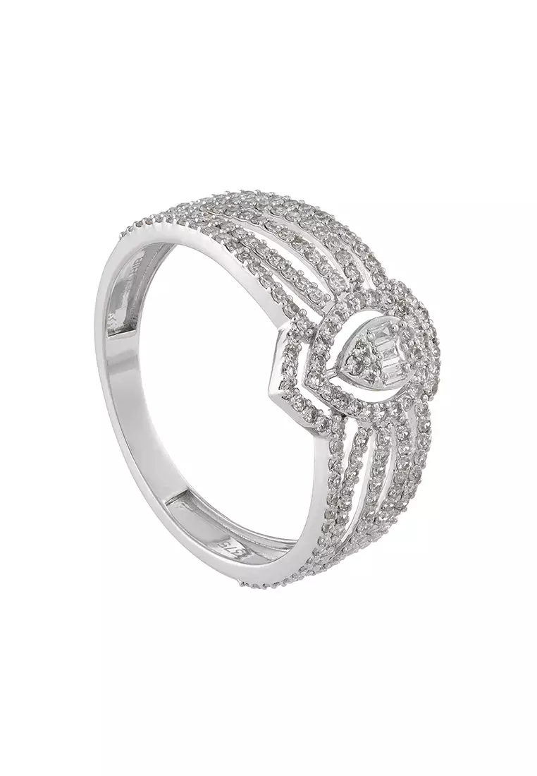 HABIB Baguette and Diamond Ring in 375/9K White Gold 273540625(WG)