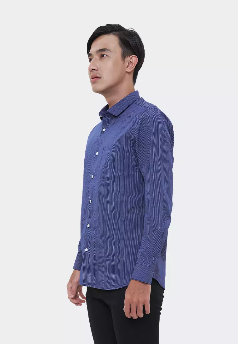 MANZONE kemeja lengan panjang BARLOW-NAVI