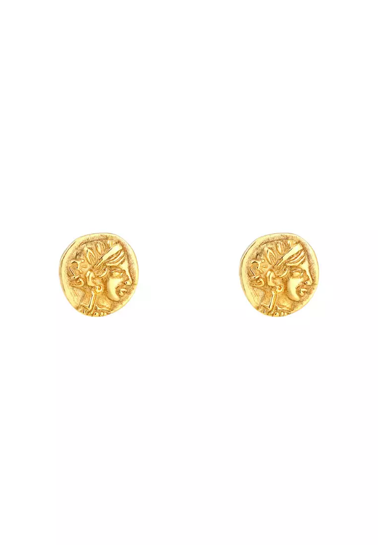 Gold coin earrings online