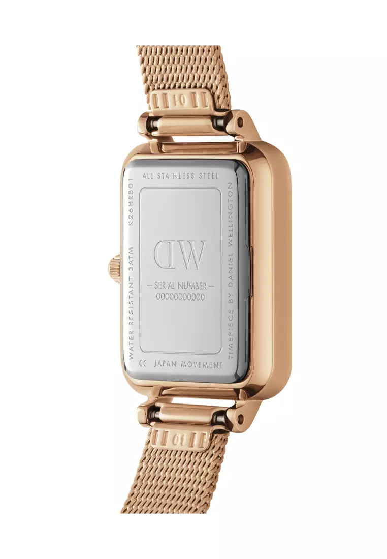 Quadro 20x26mm Bezel Mesh White MOP Rose Gold - DW Women's watch casual fashion Ladies Female Watch for women Stainless steel
