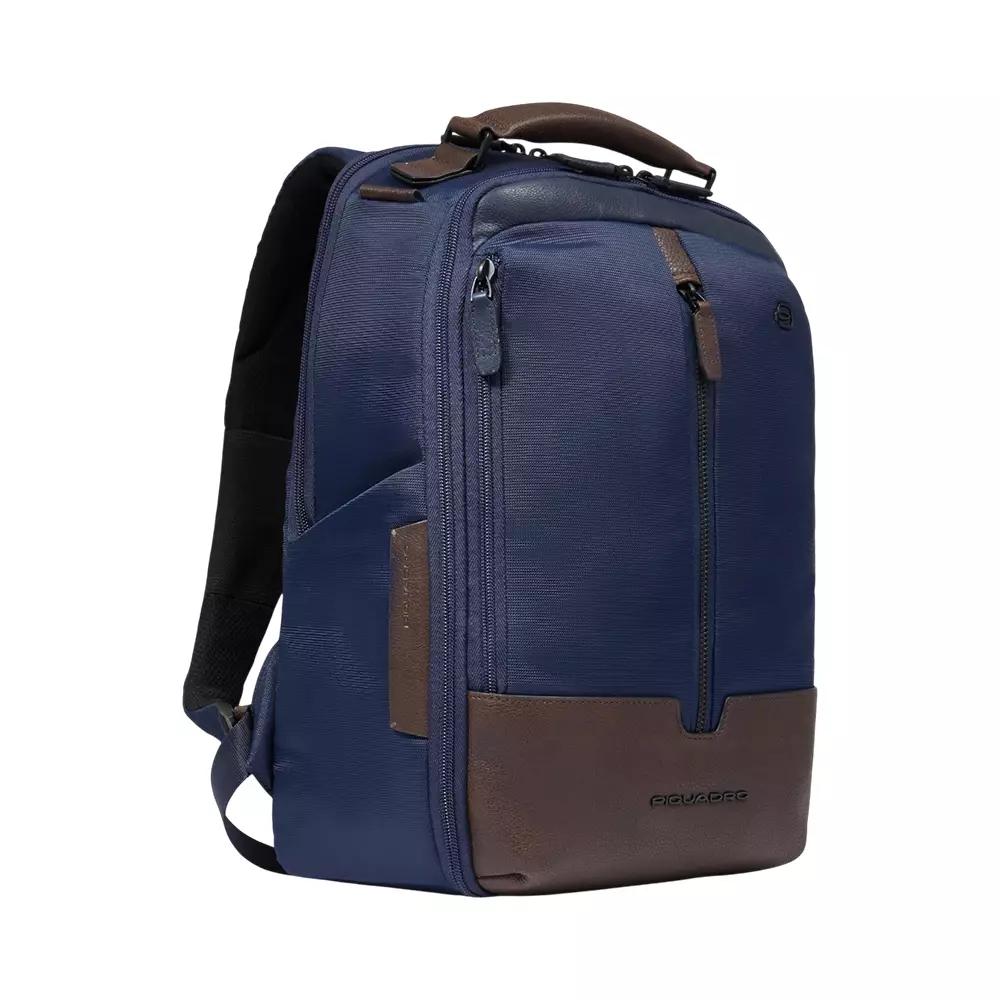 [7.7 SALEBRATION] Recycled Fabric Travel Backpack Blue Dark Brown