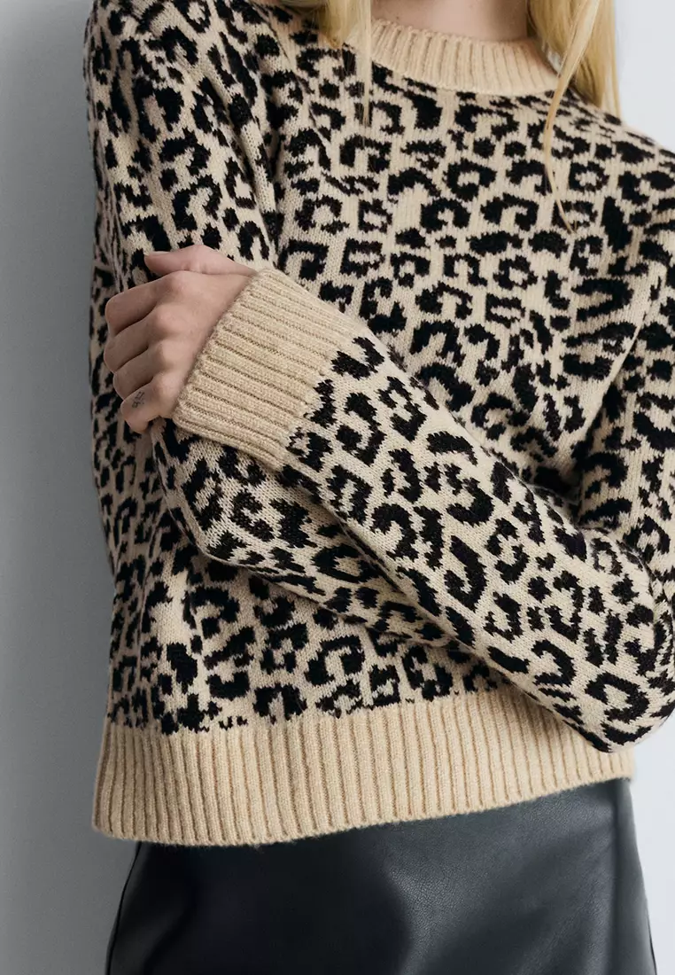 Mango leopard sweater clearance