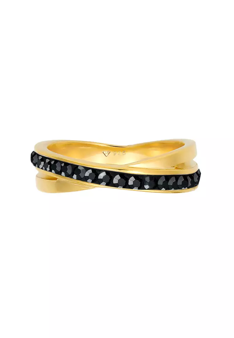 Ring Wrap Crystals Gold Plated