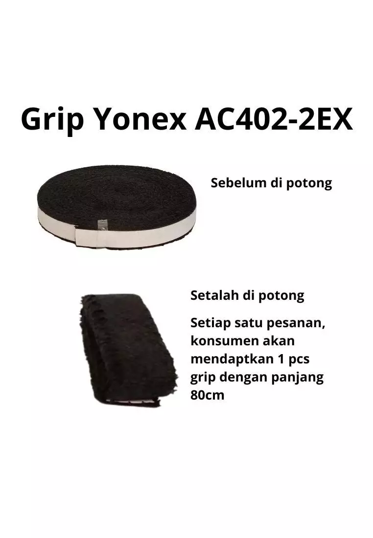 Grip Handuk Badminton Tenis Padel Yonex Towel Grip AC402-2EX Hitam panjang 80cm