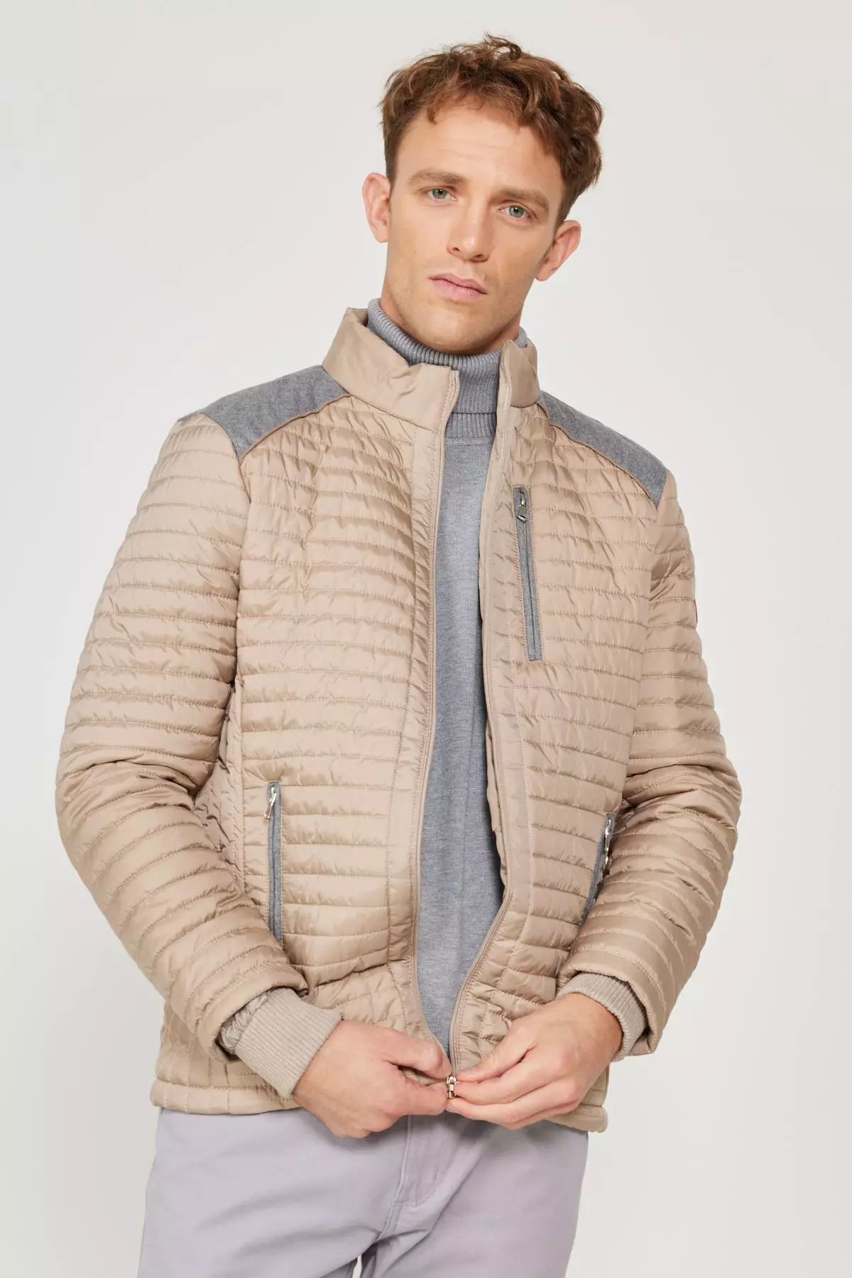 Quilted Stand Collar Jacket