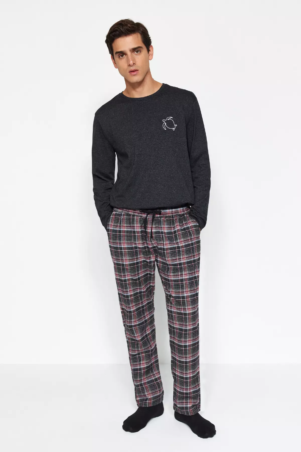 Mens flannel pyjama discount bottoms