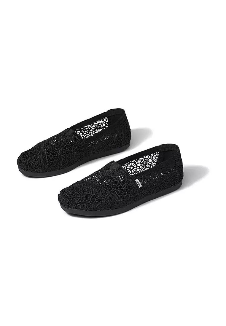 Women Alpargata Black Moroccan Crochet Shoes