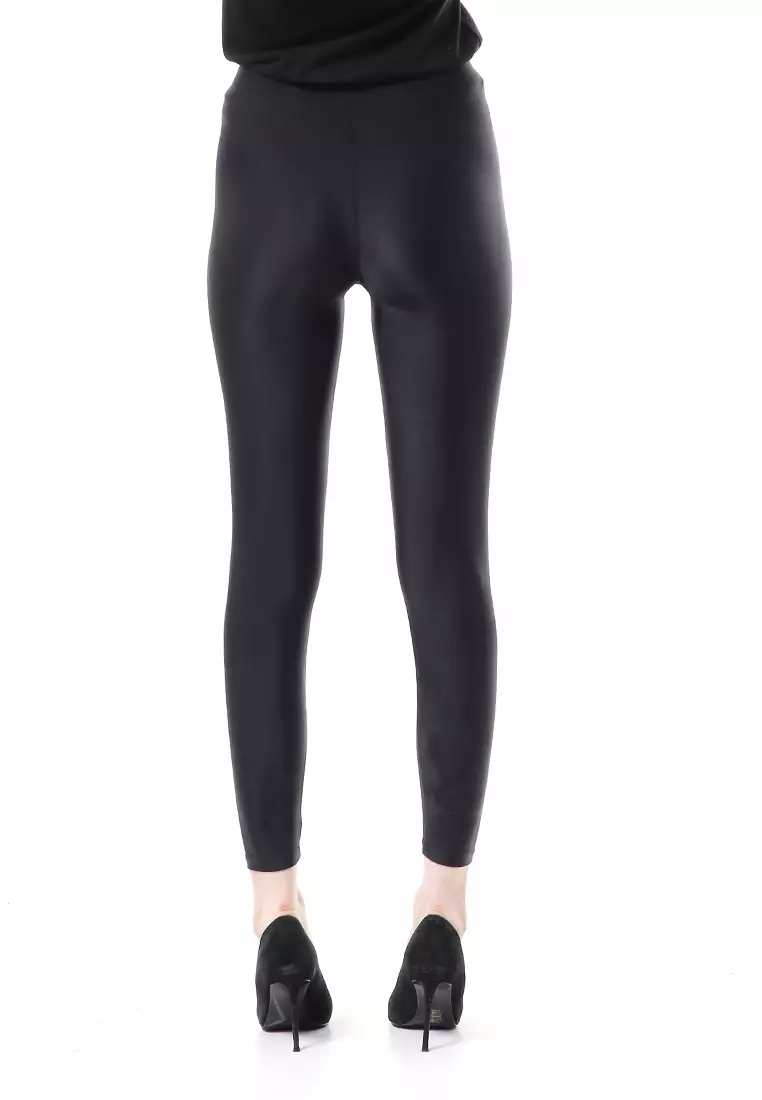 Kavita Celana Legging Bawahan Wanita Motif Polos Relaxed Fit High Quality - Hitam