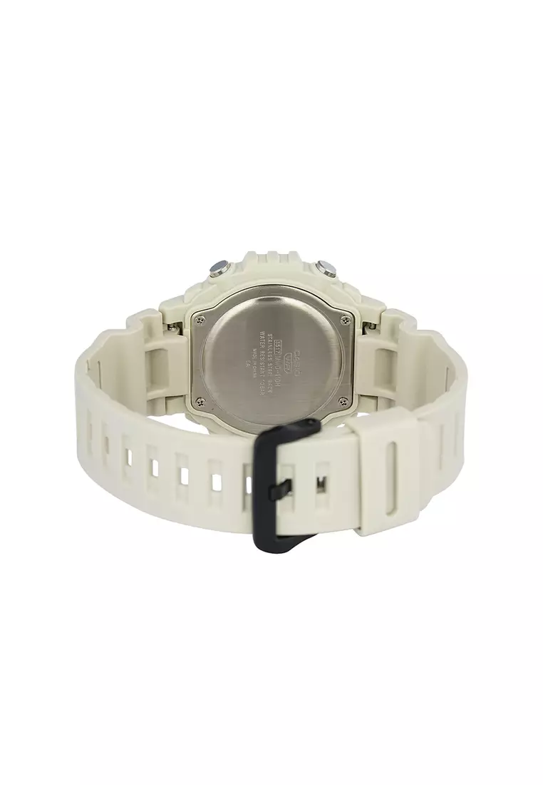 Men Digital Watch MWD-110H-8AV Beige Resin Strap