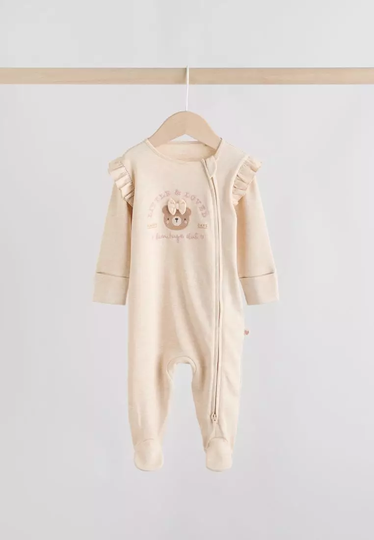 Two Way Zip Baby Sleepsuits 3 Pack