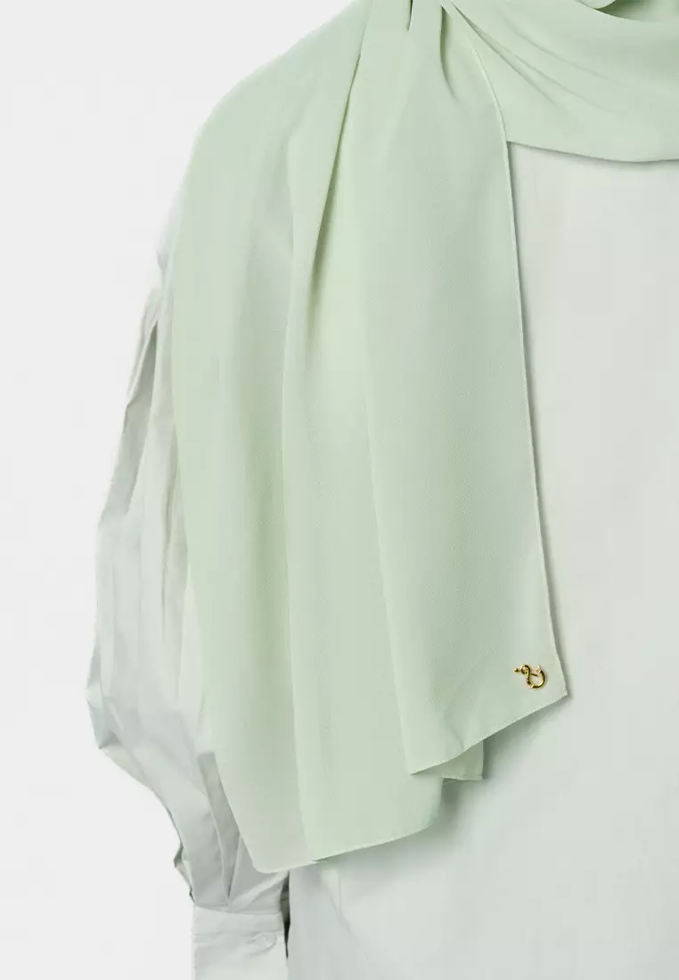 Jenna and Kaia - Ideline Pashmina 2.0 Cameo Green - Pashmina Instan Premium