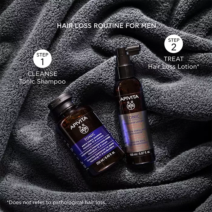 Apivita Men's Tonic Shampoo 250 ml | Sampo Rambut Pria Natural Non SLS Anti Rontok Menstimulasi Pertumbuhan Rambut Mengurangi Kadar Minyak Kulit Kepala