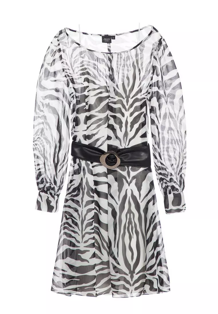 Buy iROO Zebra Print Chiffon Dress 2026 Online | ZALORA Philippines