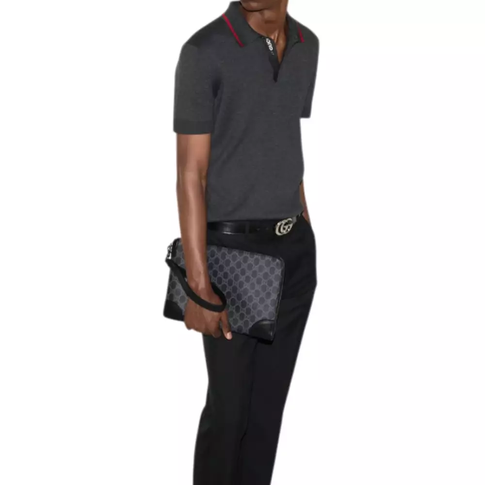 GG Emblem Small Business Case Monogram Black