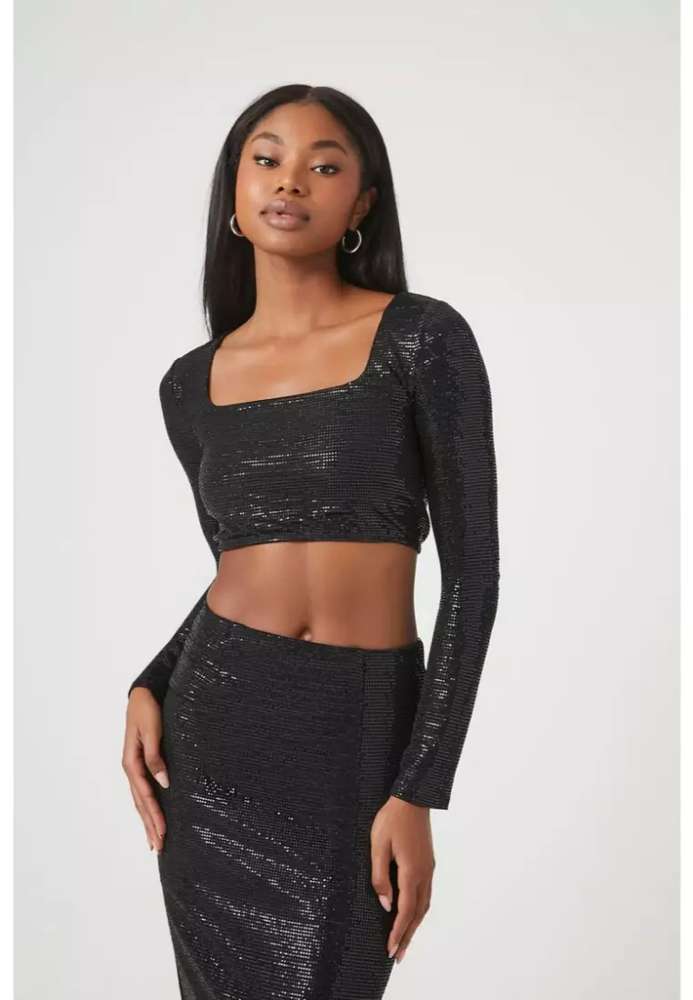 Forever 21 sequin crop top outlet