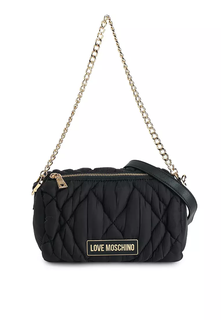 Quilted Nylon Sling Bag Moschino Vintage 90s Moschino Black Nylon