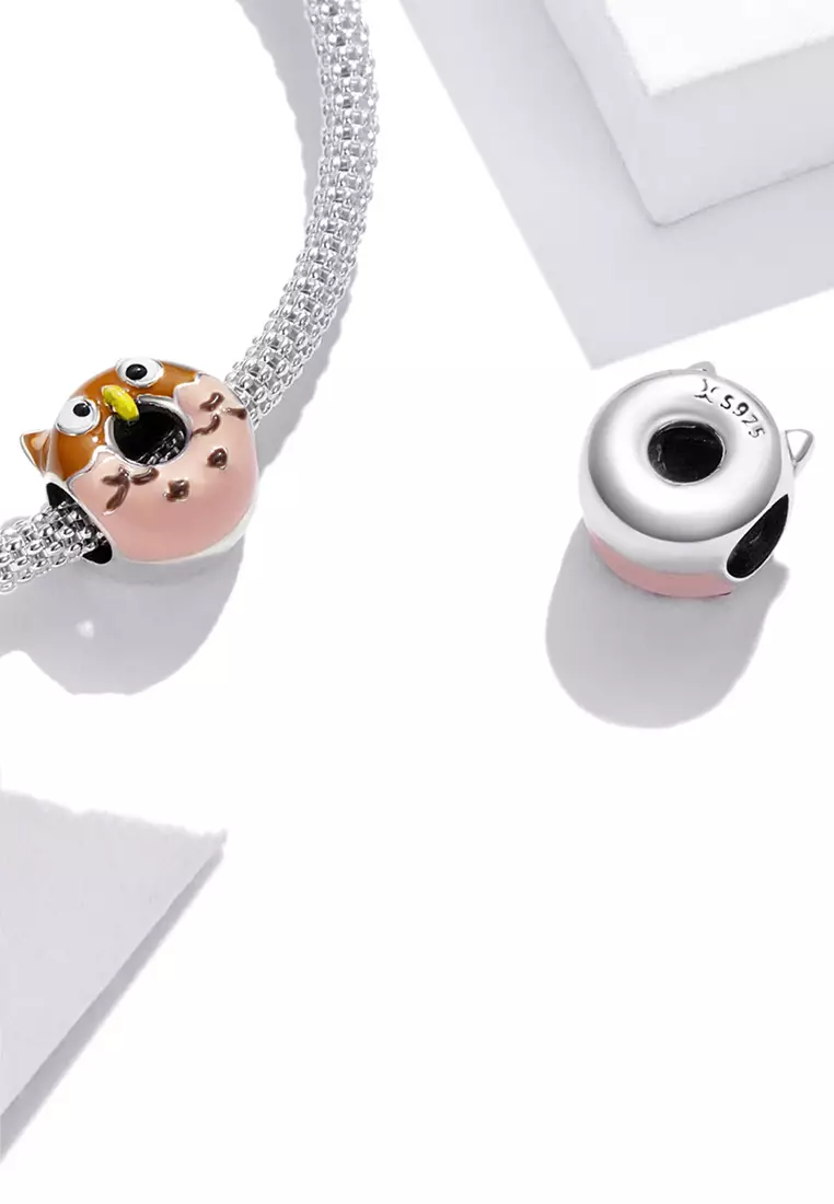 Solid 925 Sterling Silver Lovely Owl Pandora Inspired Charm