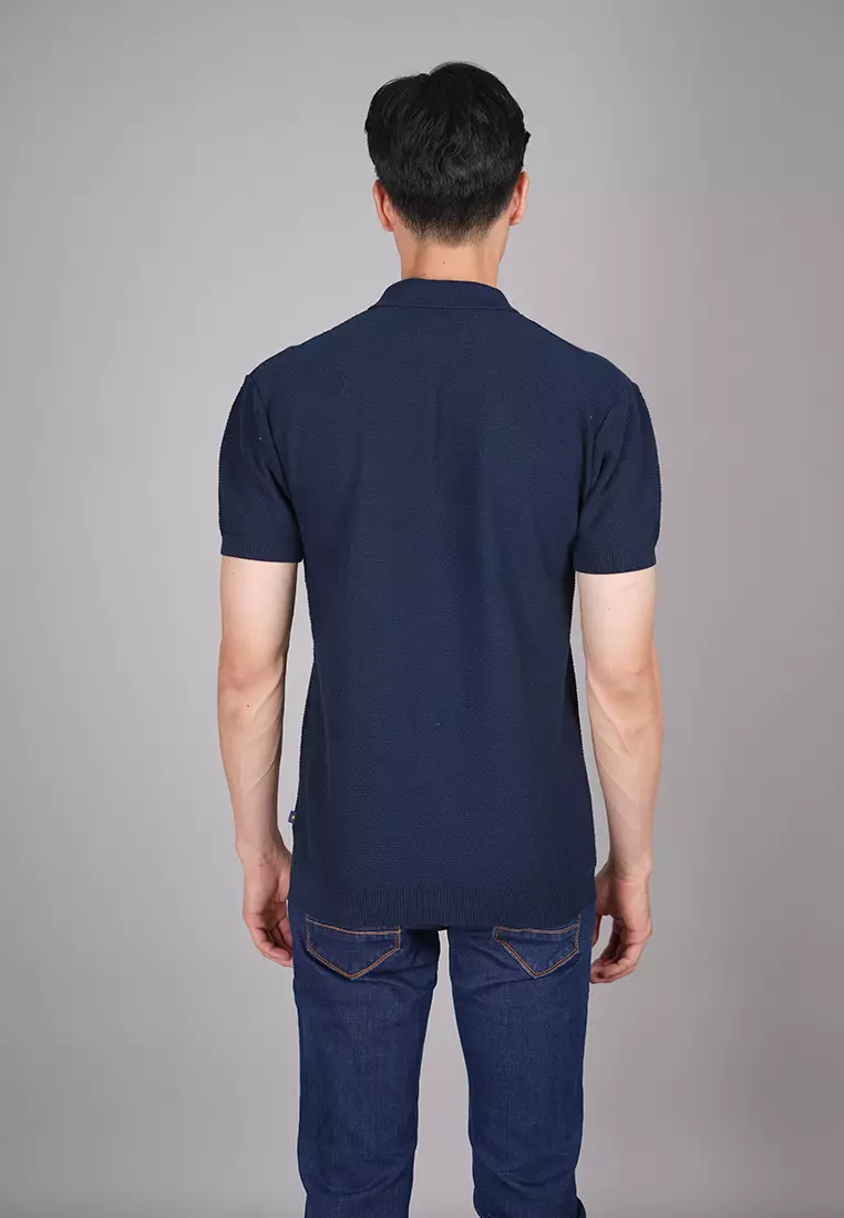 Johnwin - Polo Sweater - Kaos Polo - Bahan Sweater - Putih ASW