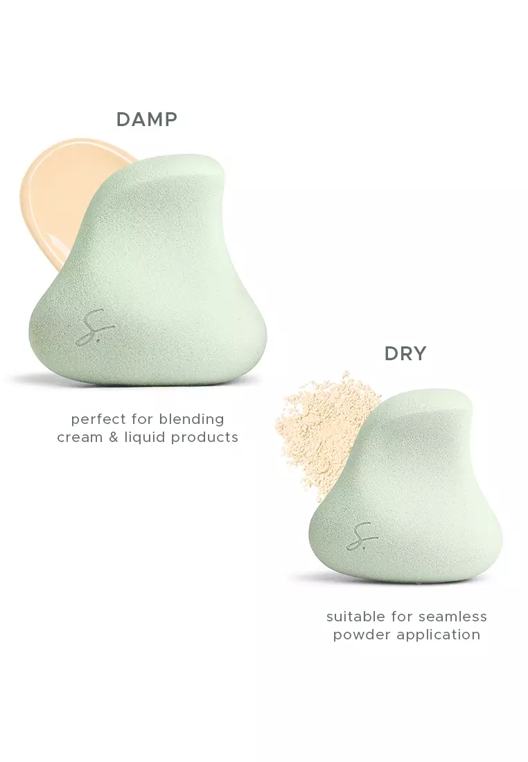 Complexion Pro Beauty Sponge in Sage Set of 4 [Ergonomically-Shaped Makeup Sponge]