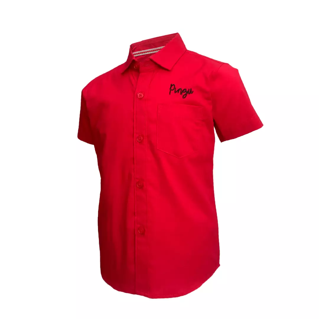 Pingu Kemeja Anak Laki Laki Polos Pendek Merah 92202329