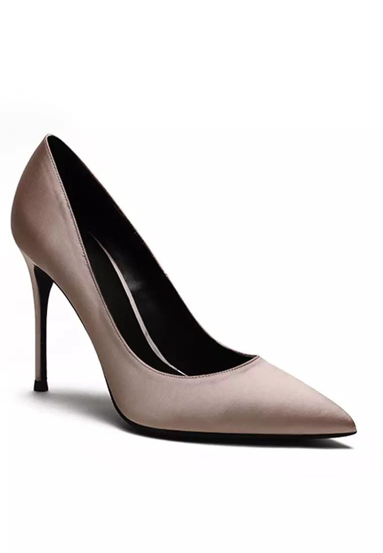 10CM Silk Fabrics Pointed High Heel Shoes HZL213