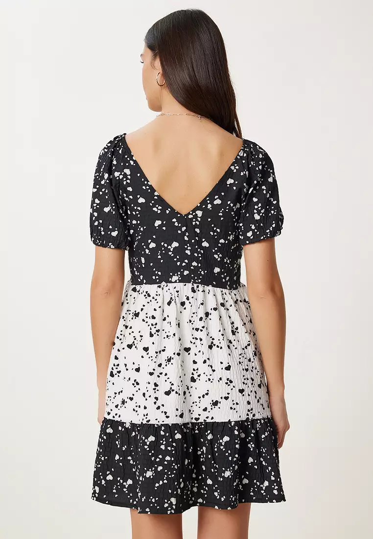 Buy Happiness Istanbul Women's Black White Heart Pattern Summer Mini Dress  Tp00052 2026 Online | ZALORA Philippines