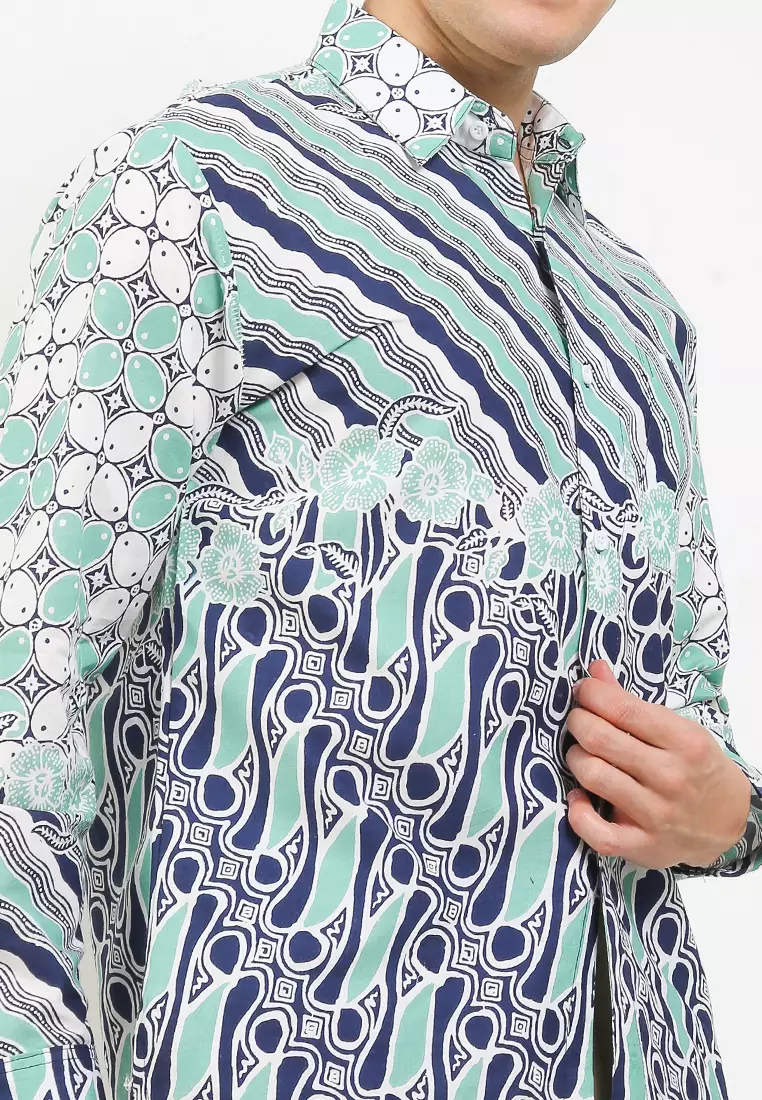 Kawungseno Kemeja Batik Premium Pria Casual Modern Lengan Panjang