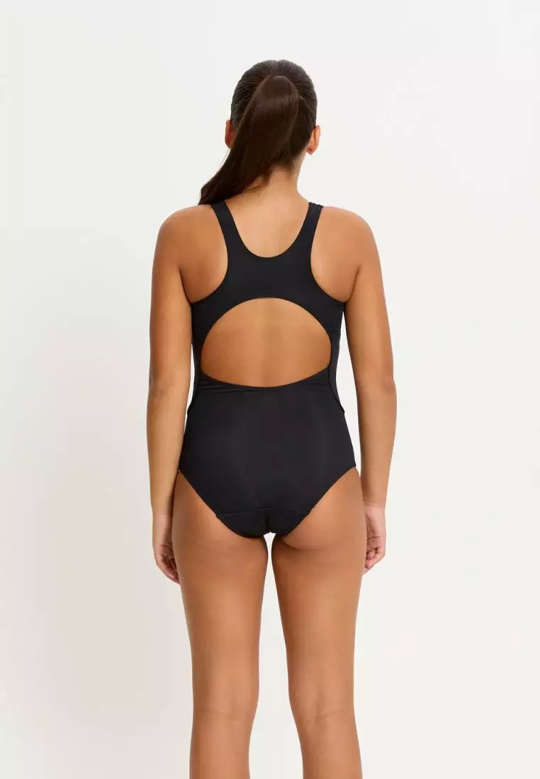 Modibodi Teen Period Swimwear Racerback One Piece Light Black